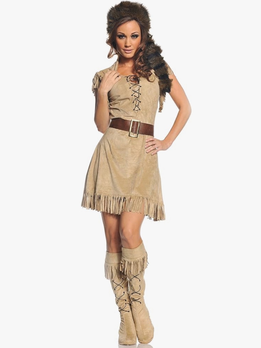 Spirit Halloween Wild Frontier Faux Suede Pioneer Costume Size Small